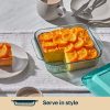 Pyrex Pyrex® Sculpted Tinted Glass 8" Square Baking Dish with Lid, Aqua