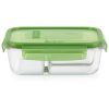 Pyrex Pyrex® MealBox™ 4-cup Divided Glass Food Storage Container with Green Lid
