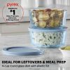 Pyrex Pyrex® Simply Store® Tinted 4-cup Round Storage with Blue Plastic Lid