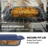 Pyrex Pyrex® Colors Sculpted Tinted 4-piece Baking Set with Plastic Lids, Smoke