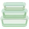 Pyrex Pyrex® Simply Store® Tinted 6-piece Rectangle Storage Set with Plastic Lids, Green