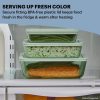 Pyrex Pyrex® Simply Store® Tinted 4-piece Rectangle Storage Set with Green Plastic Lids